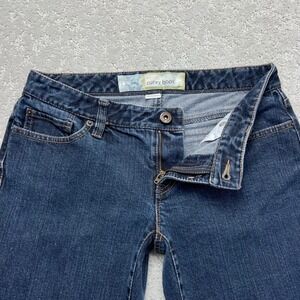 Ann Taylor LOFT Curvy Bootcut Jeans Size 2 Dark Wash Denim Flap Pockets Low Rise